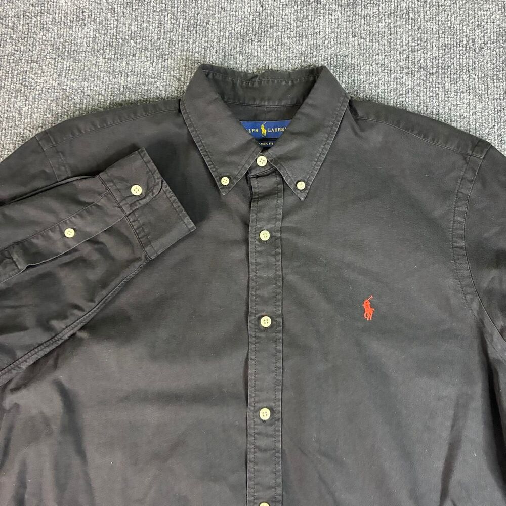 Polo Ralph Lauren Classic Fit Black Button Up Shirt Men’s Large Long Sleeve